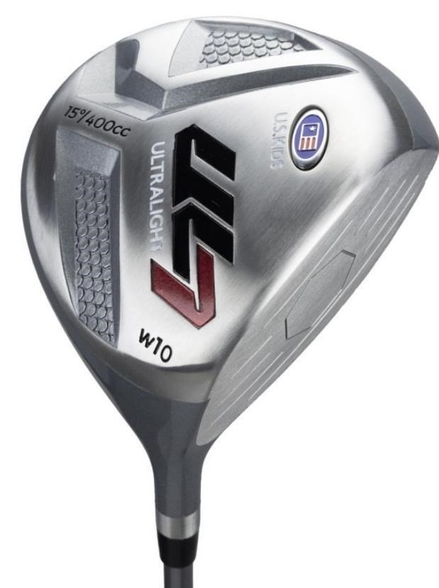 U.S. Kids Golf UL7-60 (152cm) W10 5-Club junior golf set + stand bag, silver/navy/white
