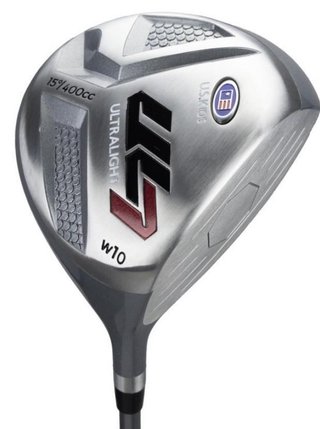 U.S. Kids Golf UL7-60 (152cm) W10 5-Club junior golf set + stand bag, silver/navy/white