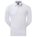 FootJoy Long Sleeve Thermocool Self Athletic Fit men's polo, white