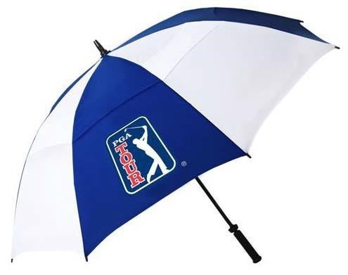 PGA Tour Windproof Double Canopy 62" Umbrella, white/blue