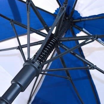 PGA Tour Windproof Double Canopy 62" Umbrella, white/blue