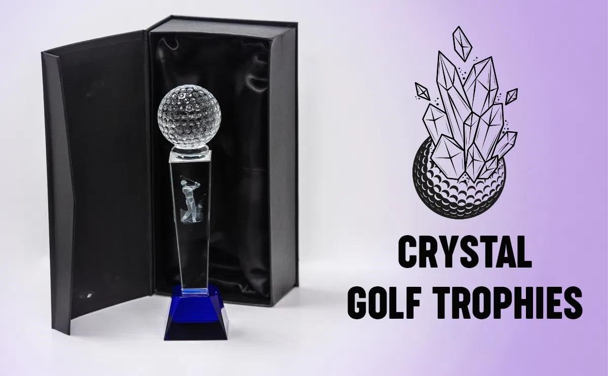 Longridge Crystal Golf Trophy With Golf Ball 235mm