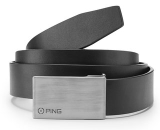 PING Hughes Leather mens golf belt, black
