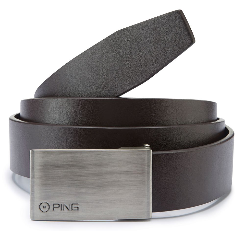 PING Hughes Leather mens golf belt, brown