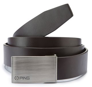 PING Hughes Leather mens golf belt, brown