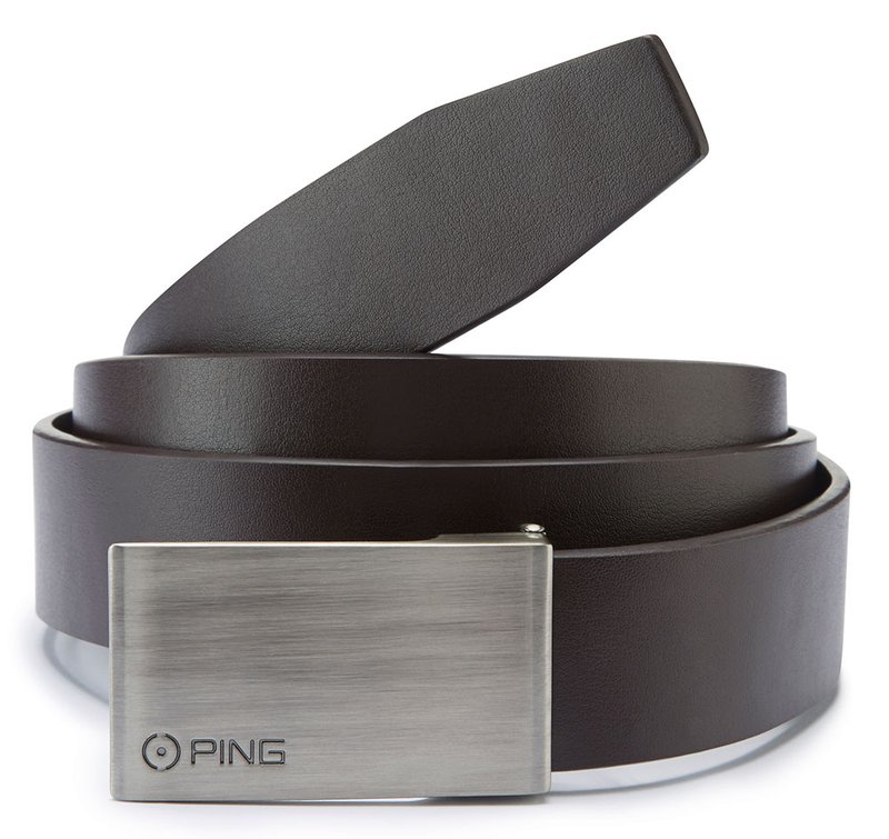PING Hughes Leather mens golf belt, brown