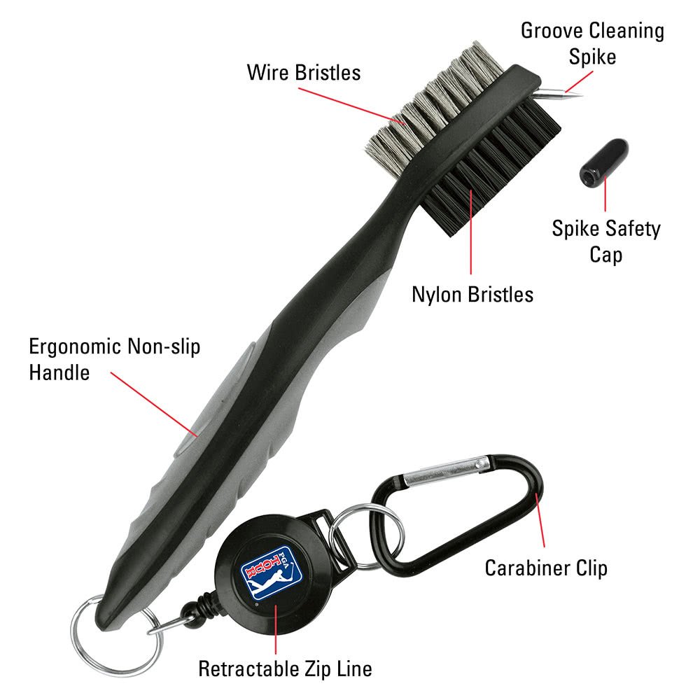PGA Tour Club Brush and Groove Cleaner, black