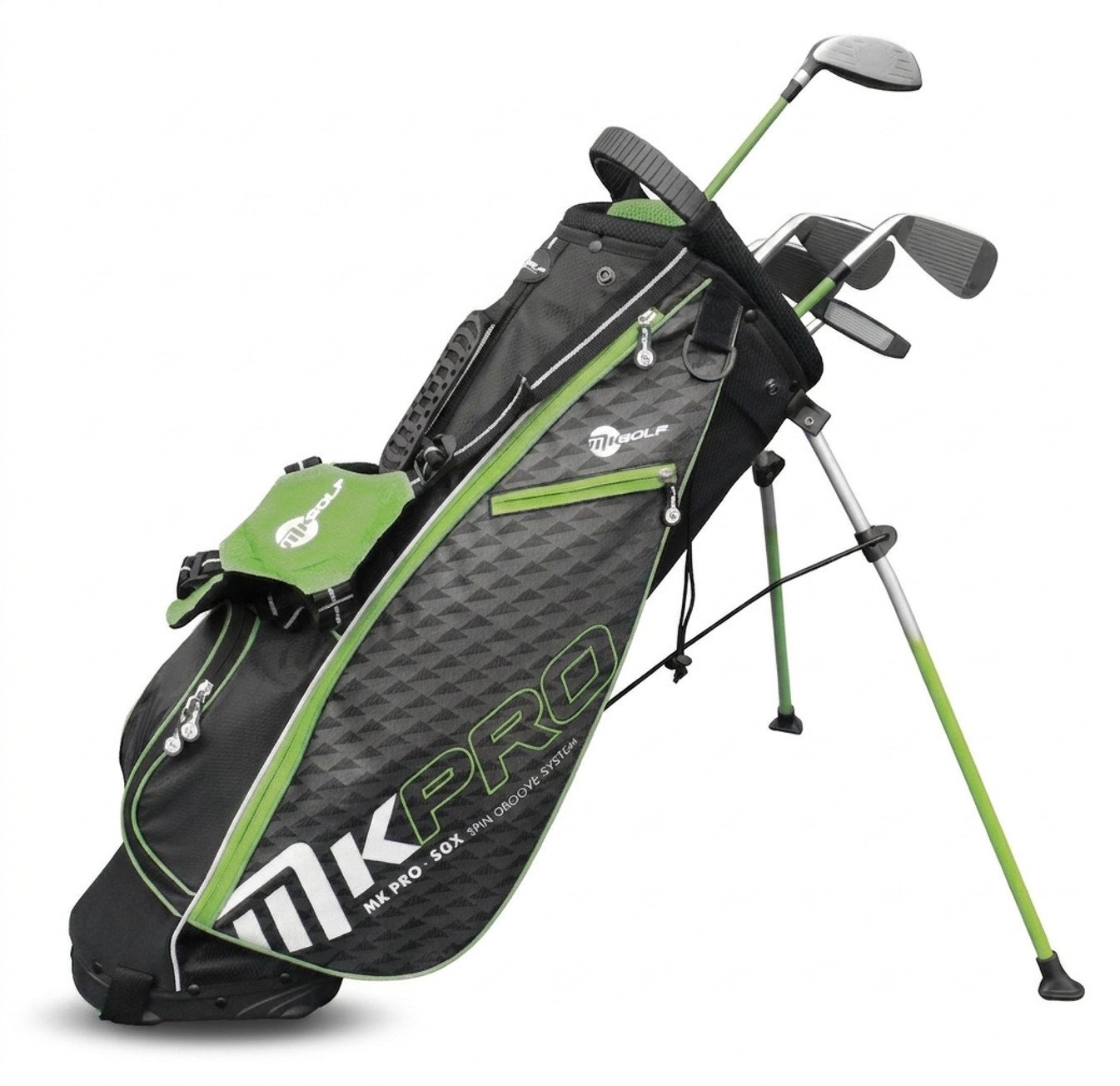 MKids Pro Junior Golf Half Set 57" (145cm/9-11Y) junior golf set, graphite, + stand bag, green