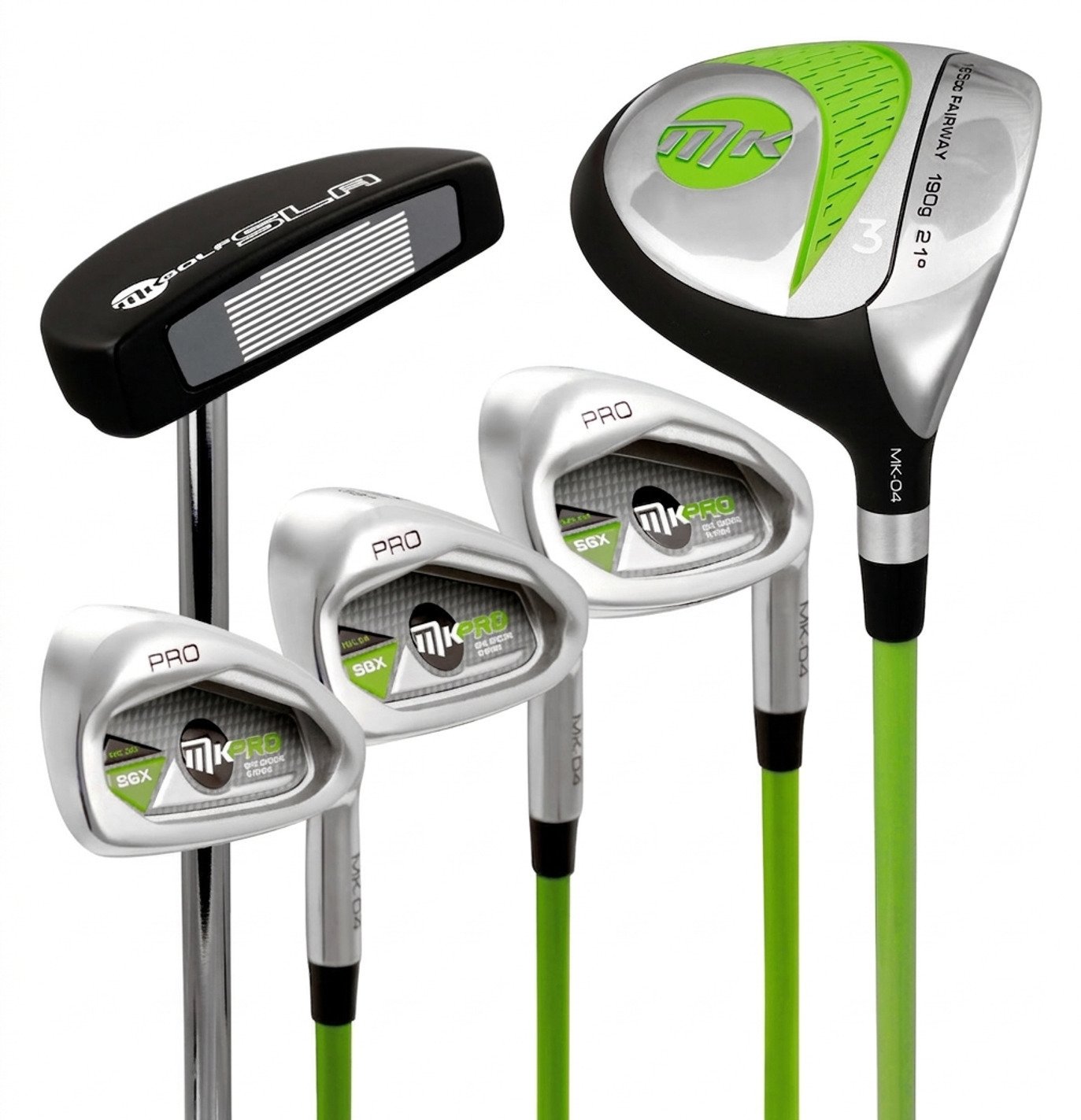 MKids Lite Junior golf set, graphite, + stand bag, green