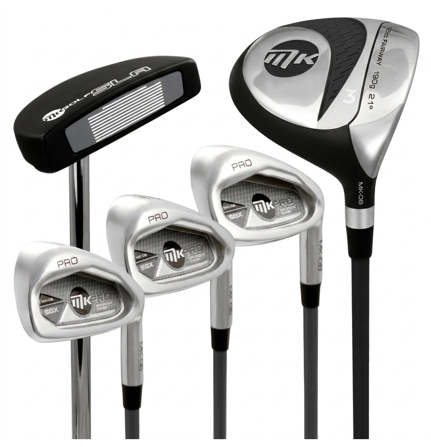 MKids Pro Junior Golf Half Set 65" (165cm/12-14Y) junior golf set, graphite, + stand bag, grey