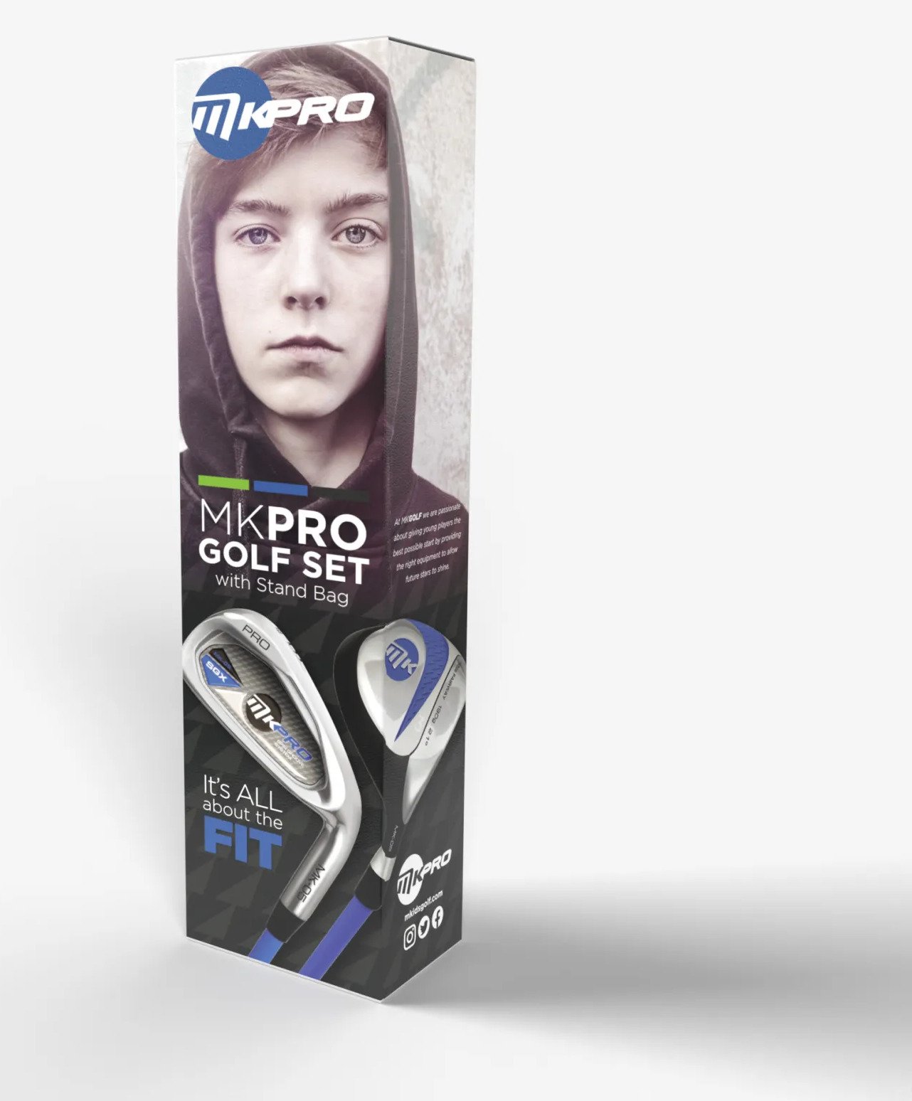 MKids Pro Junior Golf Half Set 65" (165cm/12-14Y) junior golf set, graphite, + stand bag, grey