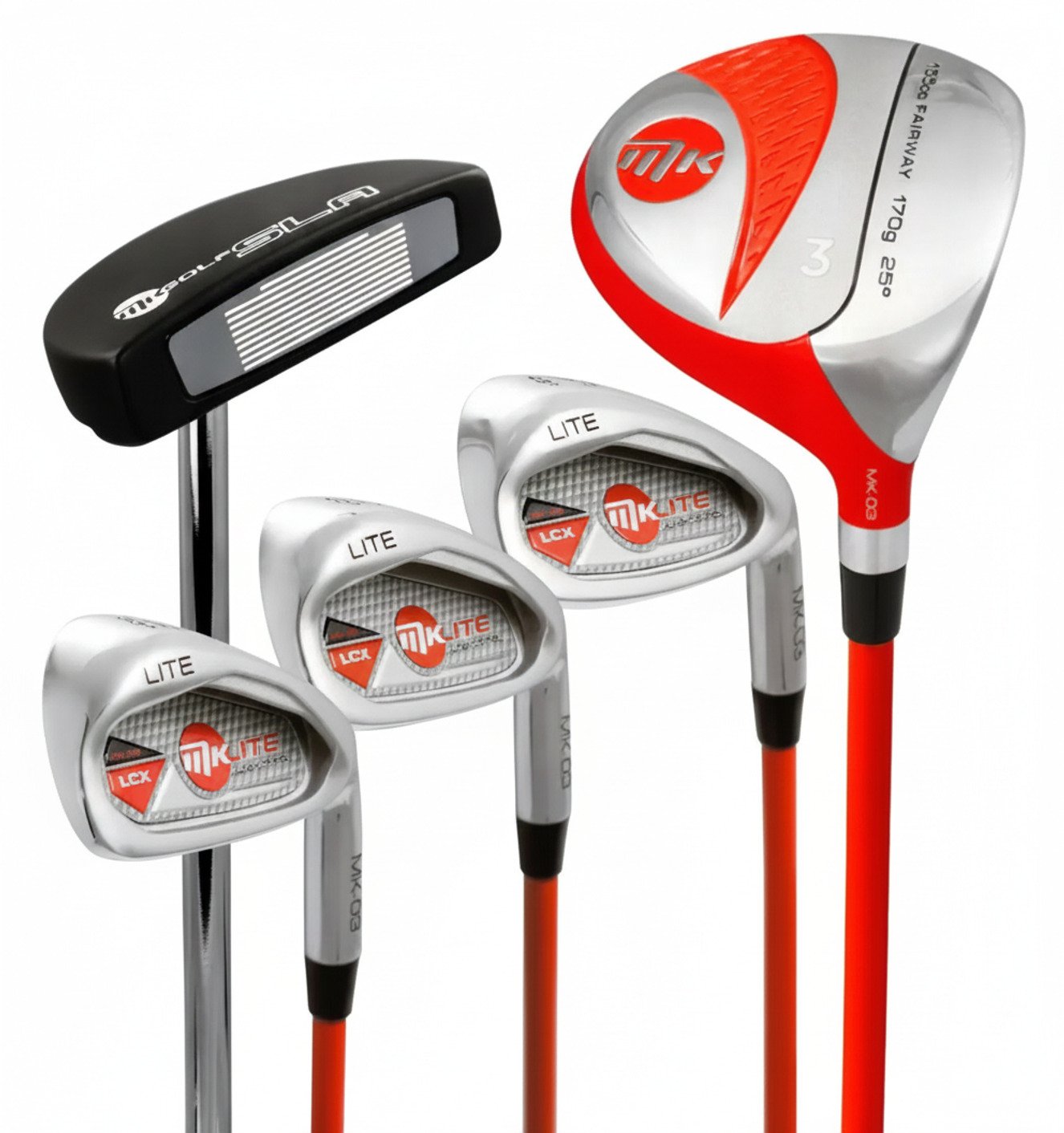 MKids Lite Junior golf set, graphite, + stand bag, red