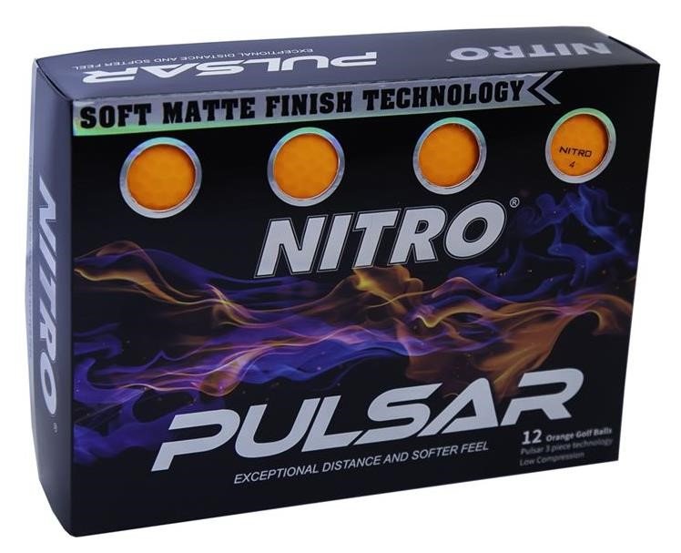 Nitro Pulsar golf balls, orange