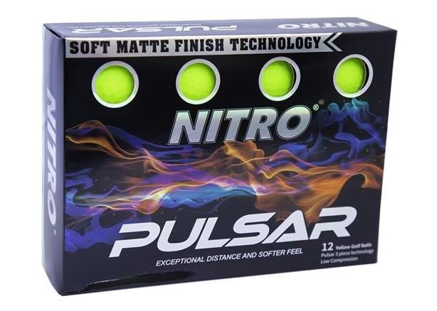 Nitro Pulsar golf balls, lime