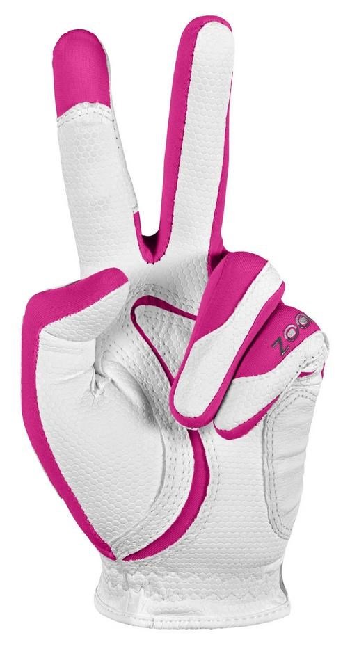 Zoom Zoom Weather Junior Golf Glove, white/fuchsia
