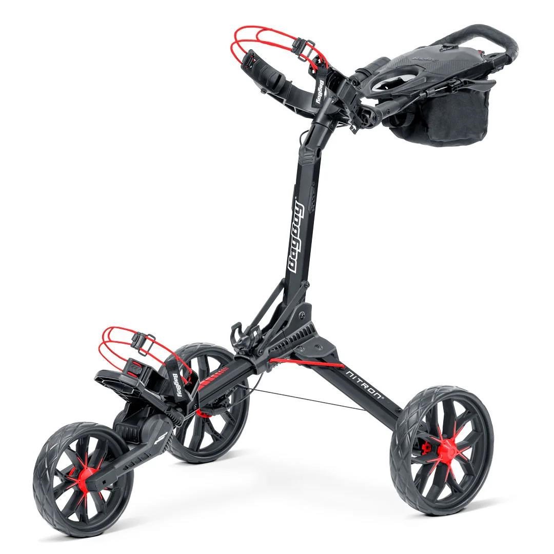 Bag Boy Nitron Auto-Open manual trolley, black/red