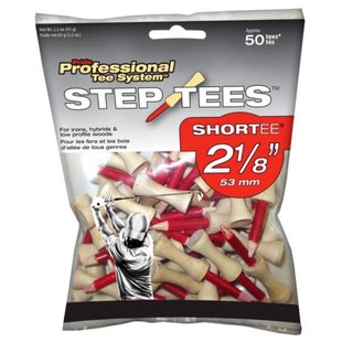 Pride Professional Tee System Step Tees Red Wood Tees 53mm (2 1/8"), 50 pcs