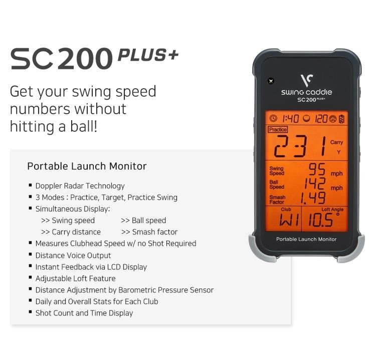 Voice Caddie Swing Caddie Launch Monitor SC200+ Black