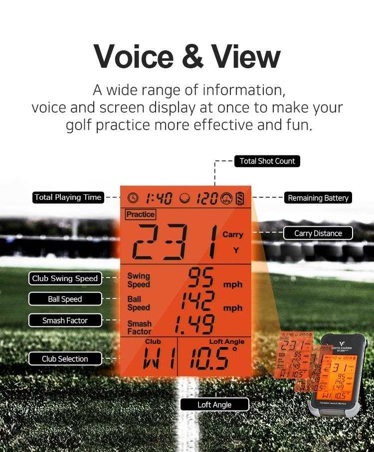 Voice Caddie Swing Caddie Launch Monitor SC200+ Black