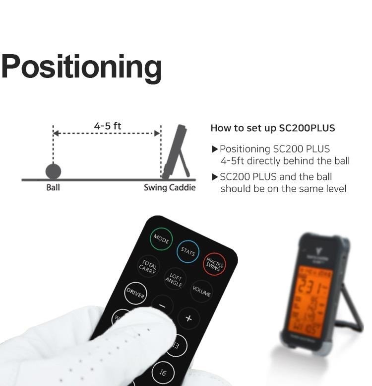 Voice Caddie Swing Caddie Launch Monitor SC200+ Black