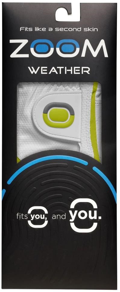 Zoom Zoom Weather mens golf glove, white/lime