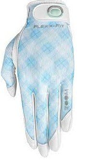Zoom Zoom Sun Style vichy light blue ladies golf glove, white/blue