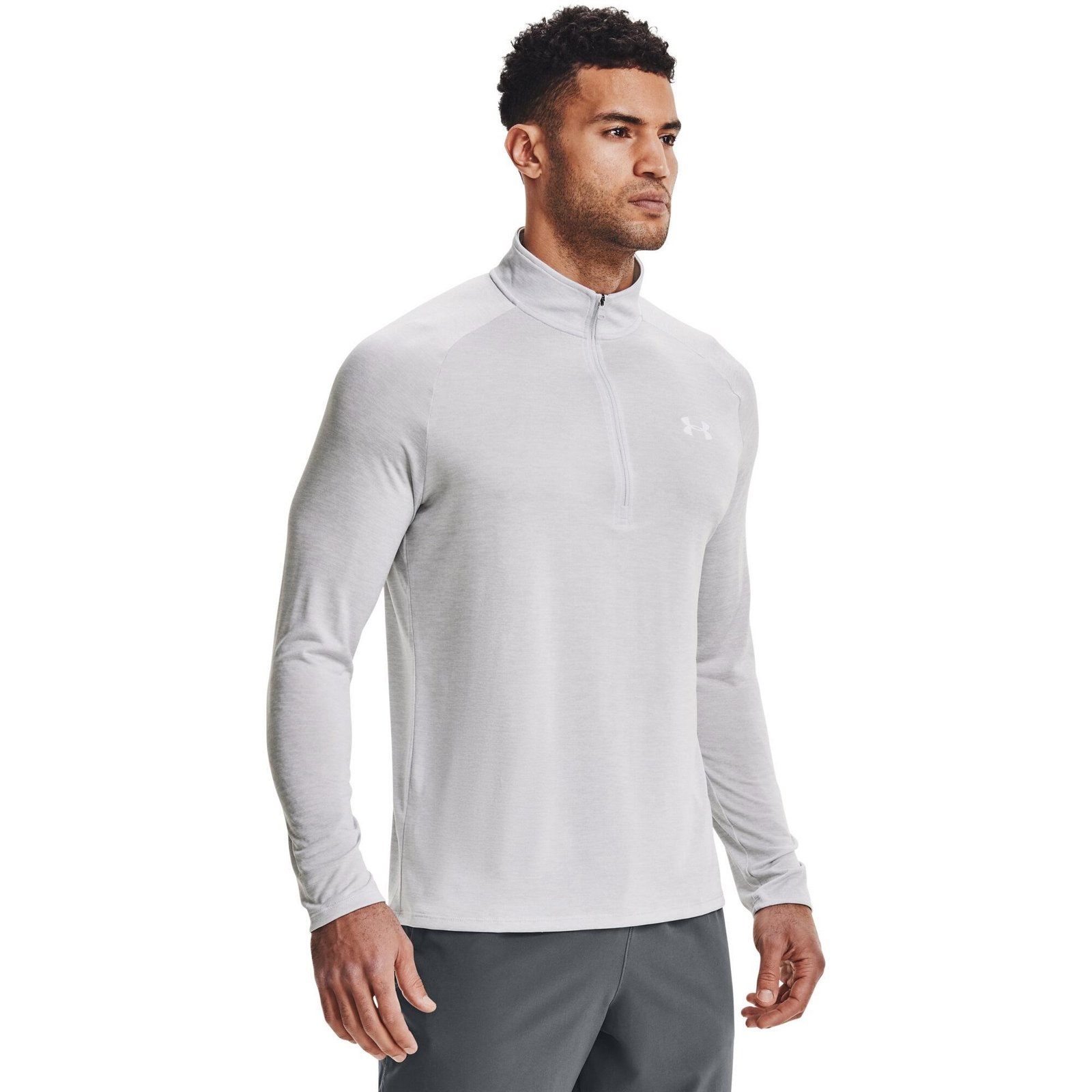 Under Armour Tech 2.0 1/2 Zip men's long sleeve shirt, light grey