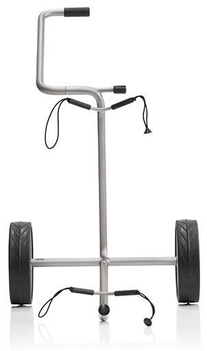 JuStar Silver 2-Wheeled manual trolley, titanium silver finish