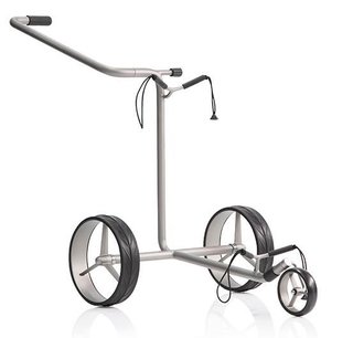 JuStar Silver 3-Wheeled manual trolley, titanium silver finish