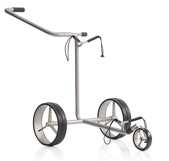 JuStar Silver 3-Wheeled manual trolley, titanium silver finish