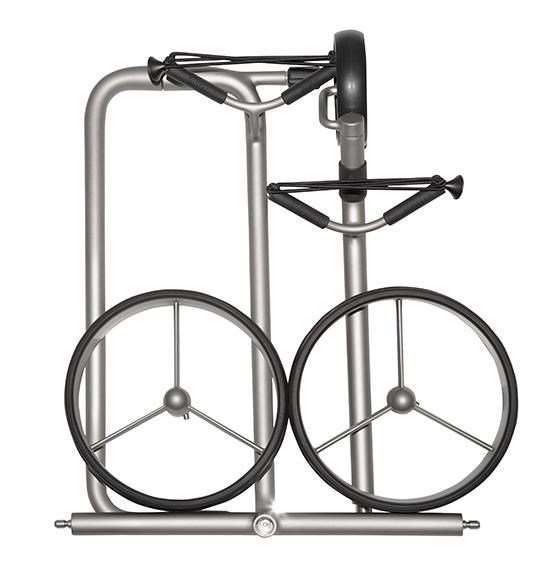 JuStar Silver 3-Wheeled manual trolley, titanium silver finish