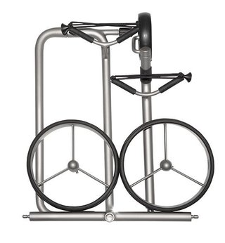 JuStar Silver 3-Wheeled manual trolley, titanium silver finish