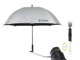 JuStar JuStar Telescopic Golf Umbrella, Silver (UV Protection 99%)