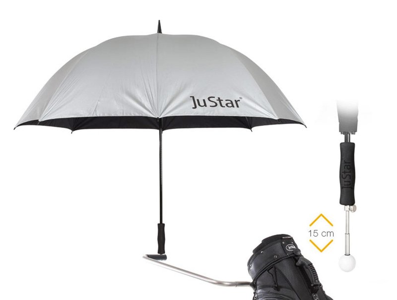 JuStar JuStar Telescopic Golf Umbrella, Silver (UV Protection 99%)