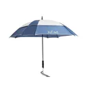 JuCad Telescopic Golf Umbrella 68" Square & Windproof with Pin, Blue/Silver