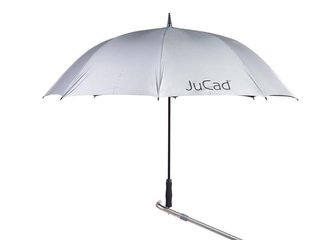 JuCad golf umbrella automatic with pin 68", silver (UV-protection)