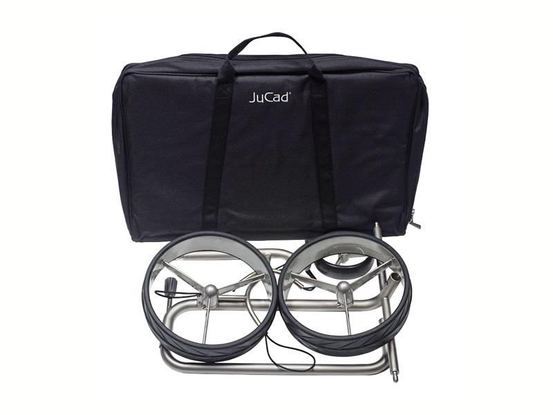JuCad Junior Drive Stainless Steel electric trolley + carry bag JTT, silver