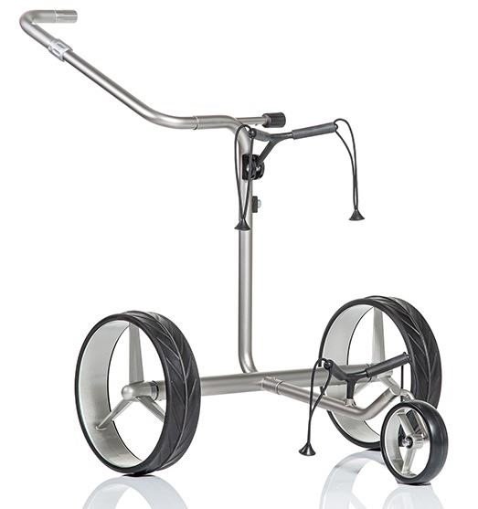 JuCad Junior Drive Stainless Steel electric trolley + carry bag JTT, silver