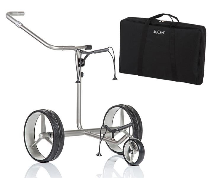JuCad Junior Drive Stainless Steel electric trolley + carry bag JTT, silver