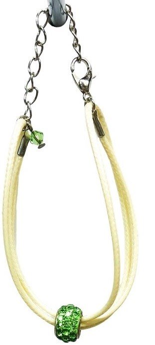 Ostatní Handmade Teraka bracelet, type 002, green/white