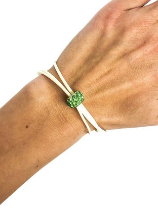 Ostatní Handmade Teraka bracelet, type 002, green/white
