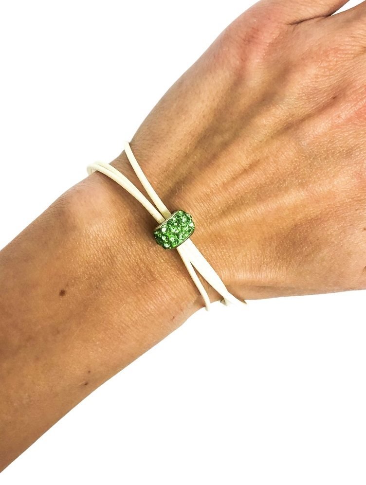 Ostatní Handmade Teraka bracelet, type 002, green/white