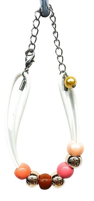 Ostatní Handmade Teraka bracelet type 017, white/pink
