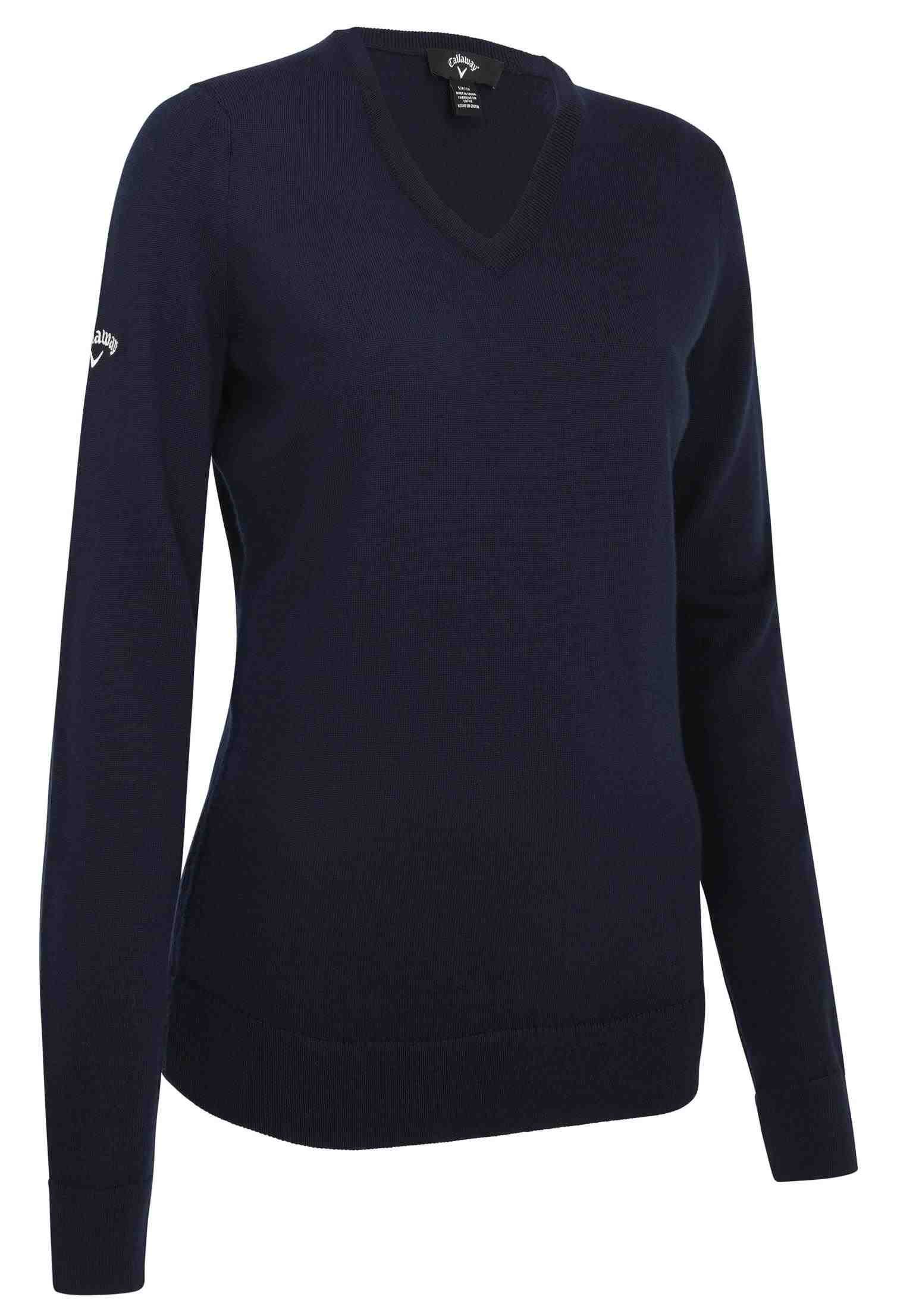 Callaway V-Neck Merino women's sweater, dark navy