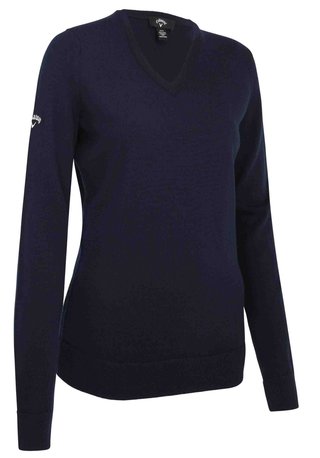 Callaway V-Neck Merino women's sweater, dark navy