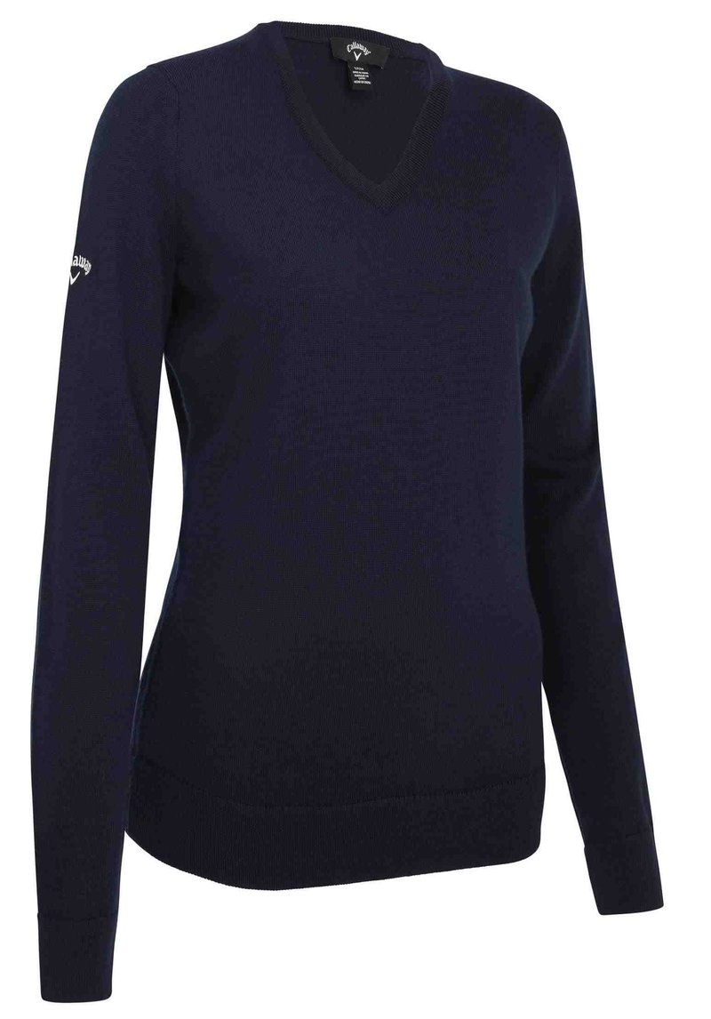 Callaway V-Neck Merino women's sweater, dark navy