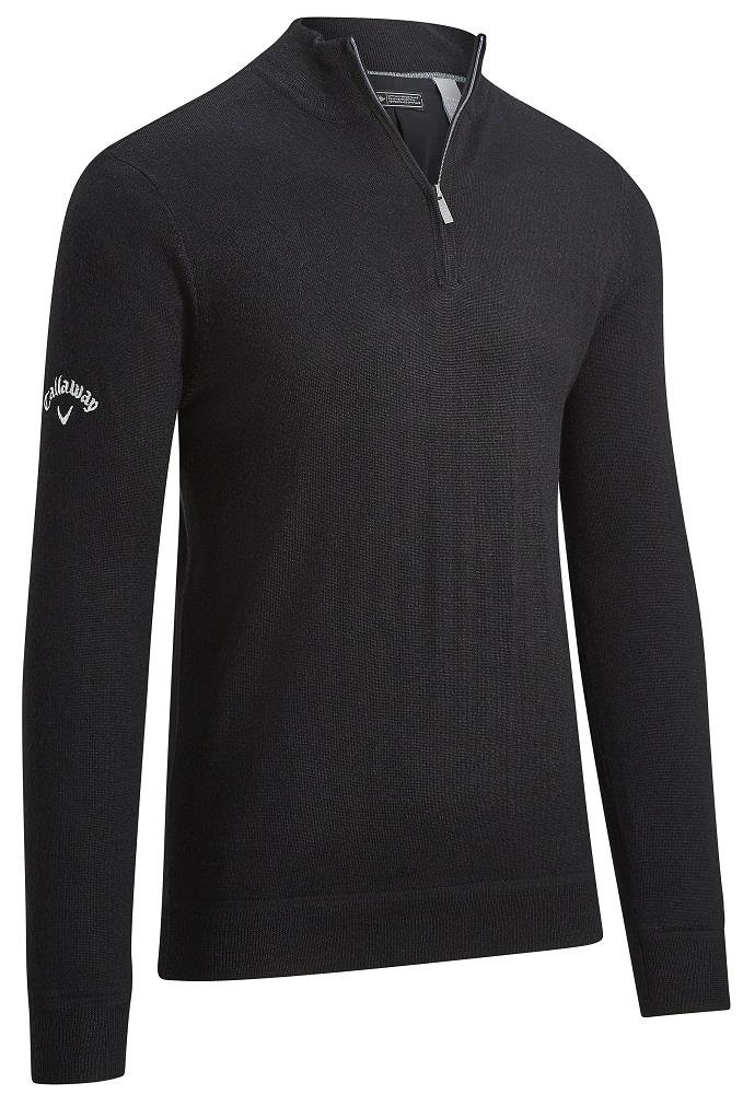 Callaway Windstropper 1/4 Zipped men's sweater, black INK