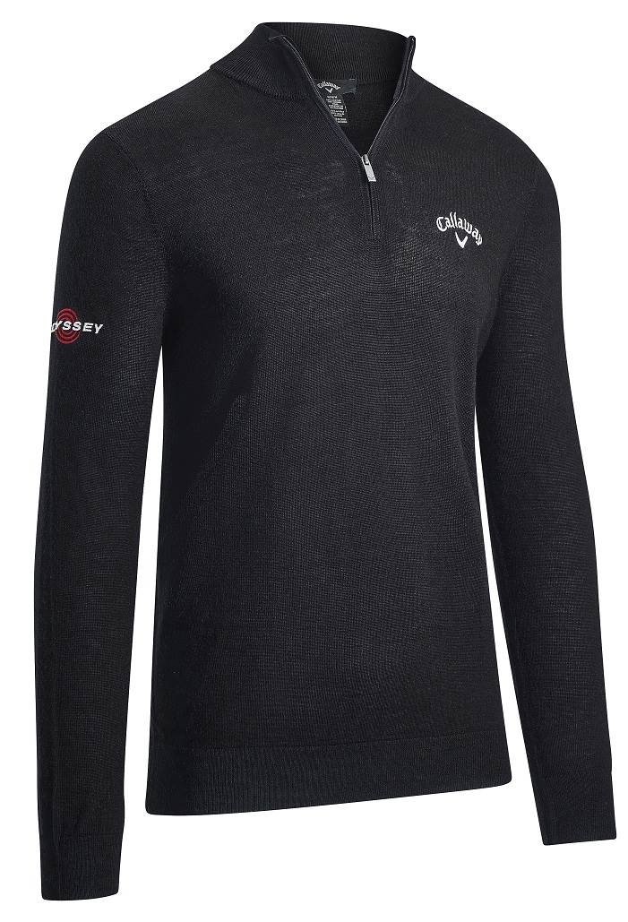 Callaway 1/4 Blended Merino men's sweater, black ink