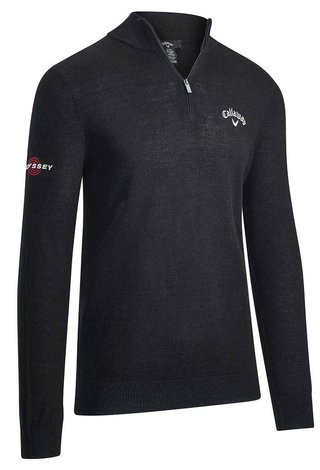 Callaway 1/4 Blended Merino men's sweater, black ink
