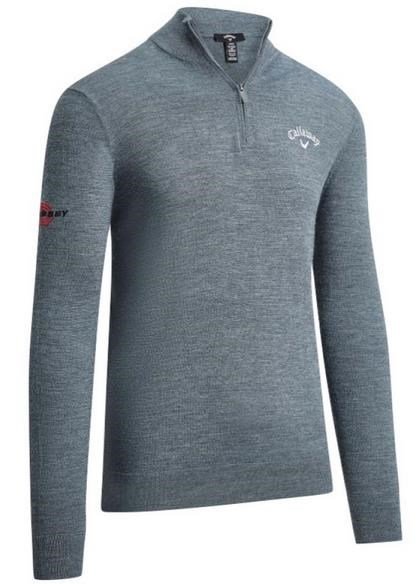 Callaway 1/4 Blended Merino men's sweater, steel heather